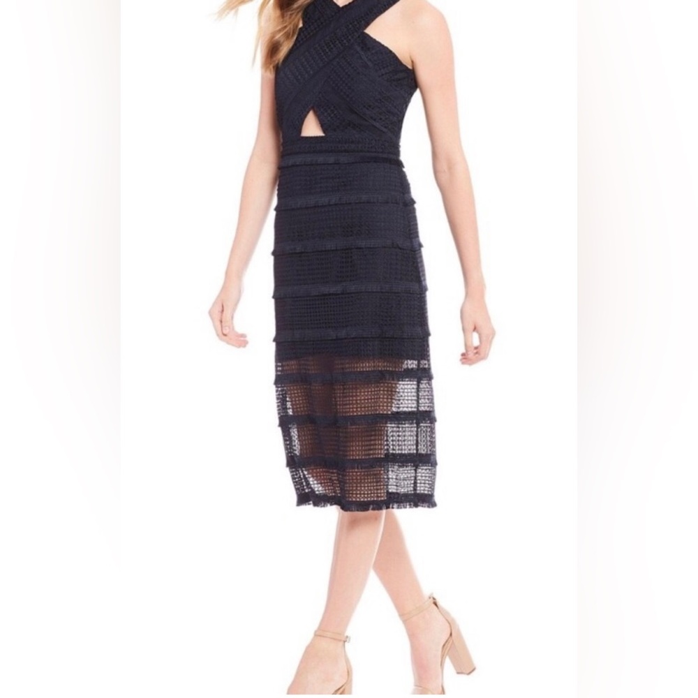 EUC Sam Edelman navy midi dress sz 8